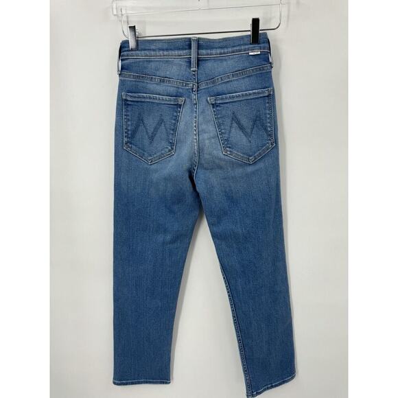 Mother Cotton Blue The Tomcat High Rise Layover Straight Leg Jeans B1828 - Picture 5 of 7